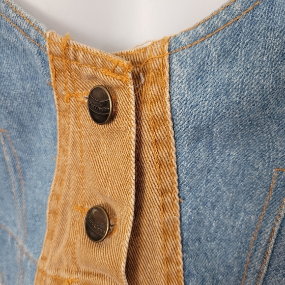 Derriere's Jeans Vintage Women's Small Blue Denim Vest Jean Waistcoat Tri-tone - Picture 8 of 8